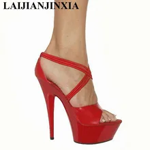 Сексуальная танцевальная обувь laijianjinxia 15 см Супер Высокий каблук водонепроницаемая обувь на платформе Ночной клуб Танцы у шеста обувь сандалии с открытым носком обувь для танцев