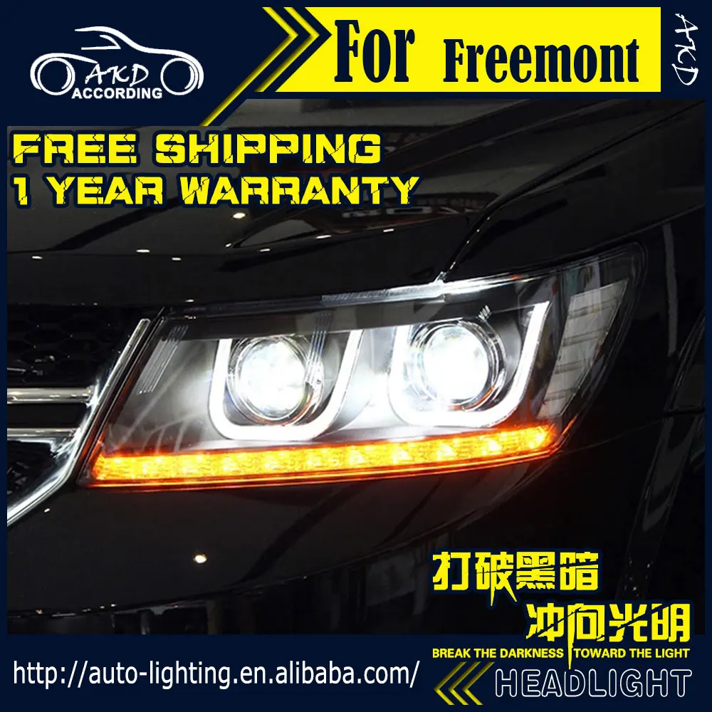 

AKD Car Styling Headlight Assembly for Fiat Freemont Headlights Bi Xenon LED Headlight JCUV LED DRL HID Front Lamp Accessories