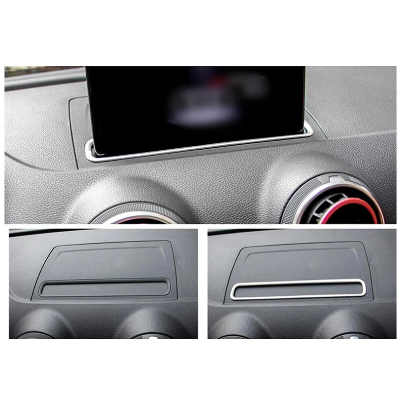 Stainless Steel Air Conditioning Knobs Decorative Frame Trim Chrome Interior Molding Hatchback Sedan