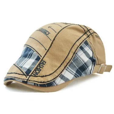 khaki XdanqinX тренд Модные женские хлопковые береты цветной сшивание хип-хоп кепка Регулируемый размер мужские кепки с козырьками новые шляпы для пар - Цвет: khaki