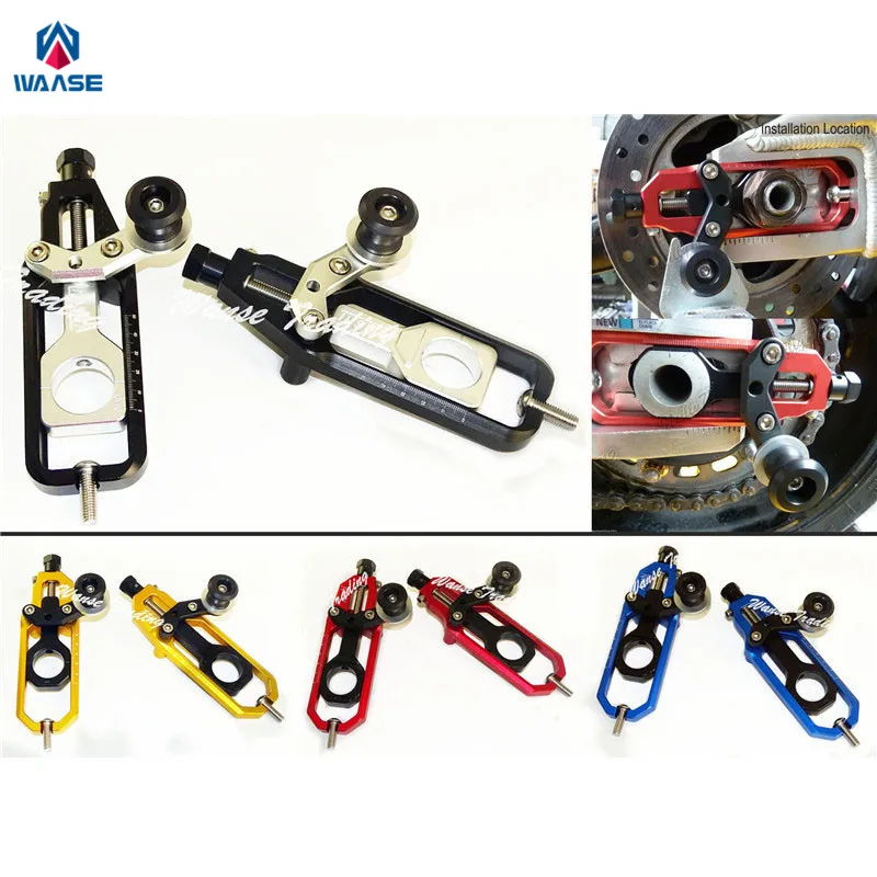 

waase For Yamaha YZF R1 2009 2010 2011 2012 2013 2014 Motorcycle CNC Aluminum Chain Adjusters with Spool Tensioners Catena