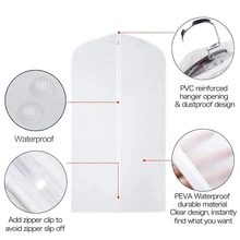 Moth Proof Garment Bags,Garment Cover,8 Pack Clear Garment Bags,Hanging Garment Bag, Dress Dance Garment Bags For Storage Or F