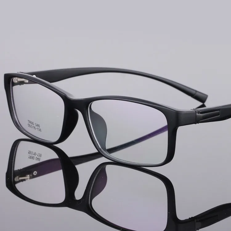 TR90 wo Для мужчин оправа для очков в ретростиле оптическая прозрачная полная коробка оправа для очков Мужская оправы для очков по рецепту 046 - Цвет оправы: Черный