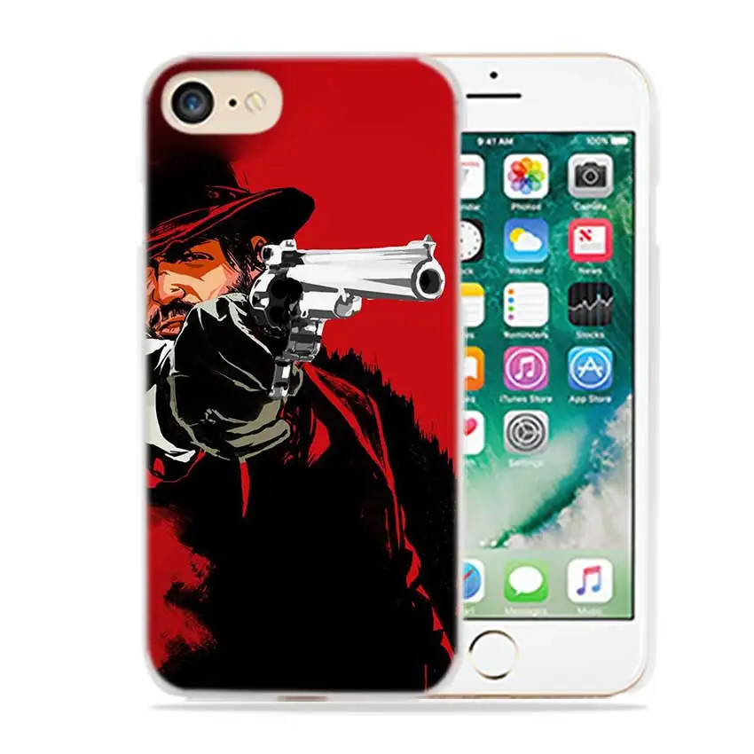 BINFUL iphone case cover transparent coque for iPhone X XR XS Max 8 7 6s 6 Plus 5 5s 5c SE 4s 4 red dead redemption
