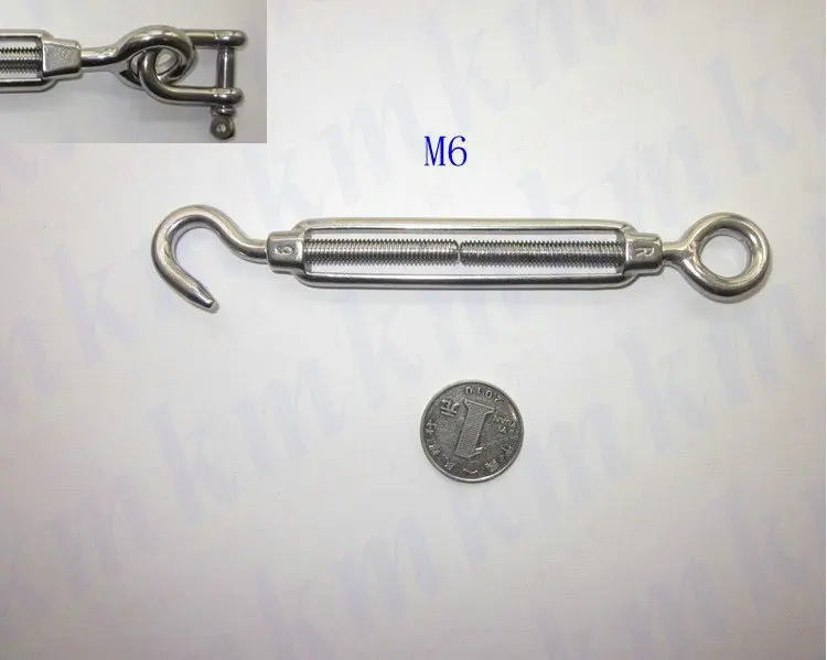 M6 US type stainless steel wire rope marine hardware 304 turnbuckles