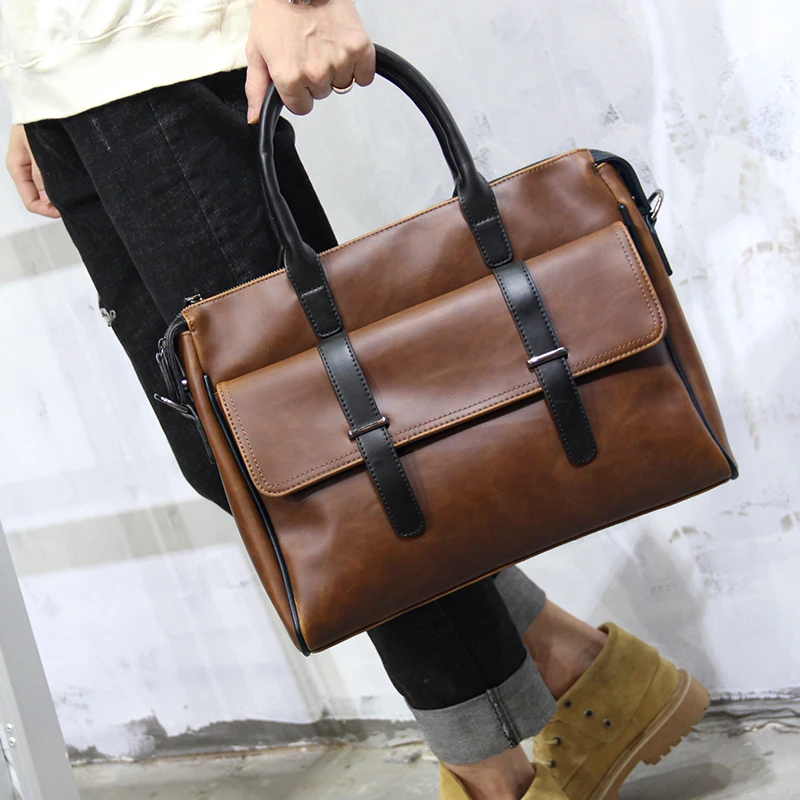

Men Handbag Business Pochette Men's Shoulder Messenger Hand Tote Bag Casual Sacoche Homme Leather Torebka Damska Bolso Hombre