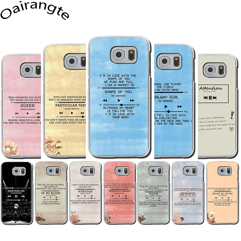 

Ed Sheeran Lyrics Pictures Hard Phone Case for Samsung S6 S7 Edge S8 S9 S10 Plus S10e Note 8 9 10 M10 M20 M30 M40