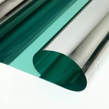 

SUNICE window tint film Sun Heat Control Solar Windows Films Reflective Glass Silver Green home decals Office Building Stikcers