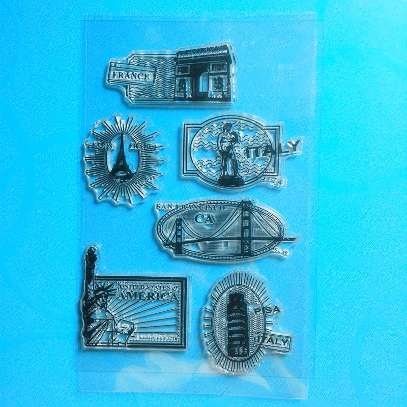 

YLCS205 CA US FR IT Silicone Clear Stamps For Scrapbook DIY Album Paper Cards Decoration Embossing Folder Rubber Stamp 11*16cm