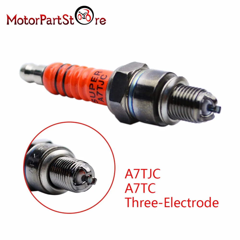 High Performance Three-Electrode Spark Plug A7TC For 50cc-150cc ATV Motorcycle U