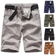 Шорты Для мужчин модные Повседневное Хлопок Карманный твердые на открытом воздухе Рабочая брюк грузовой короткие штаны Pantalones, Modis шорты мужские