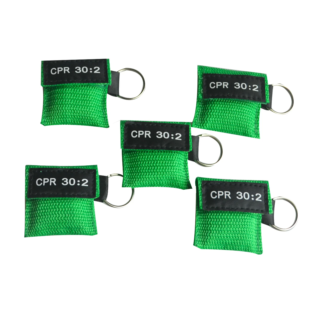 40pcs New 30:2 CPR Mask Keychain Emergency Face Shield First Aid Cardio Pulmonary Resuscitation Health Care Tool Green