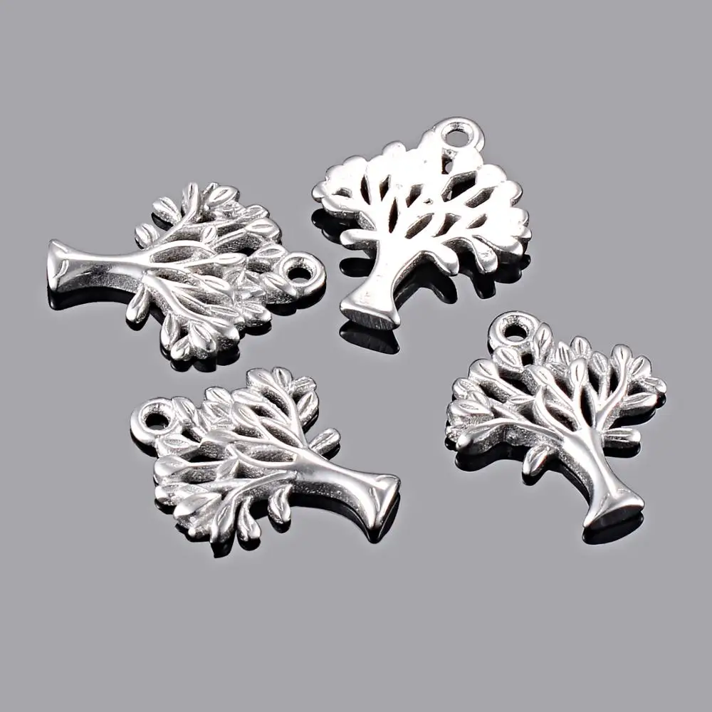 

5pcs Stainless Steel Charms Tree of Life Jewelry Makings DIY Accessory Finding Not Turn Off Color,Hypoallergenic