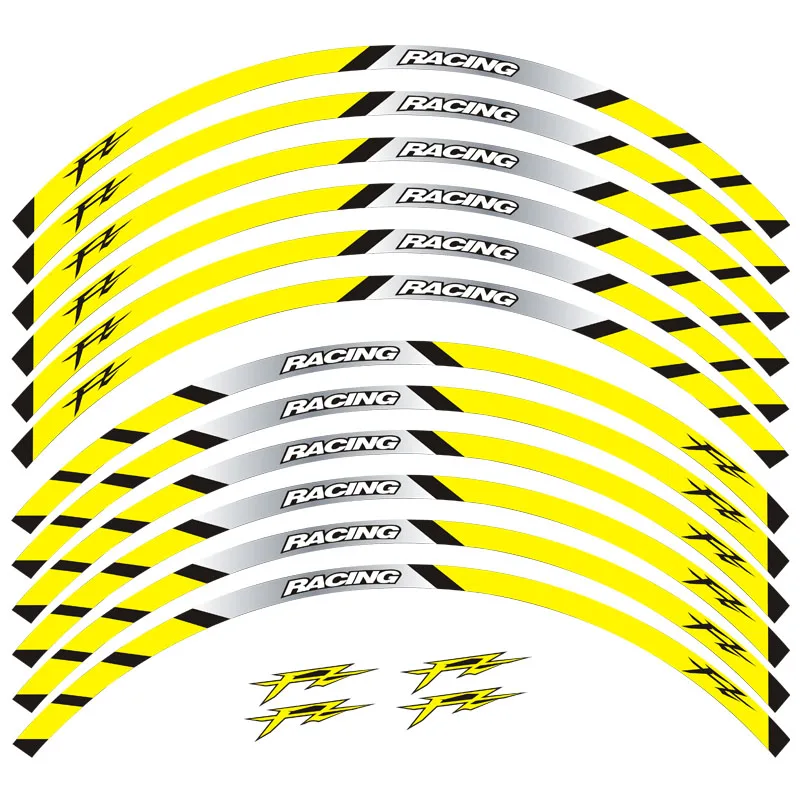 Новинка, высокое качество, 12 шт., подходят для колес мотоцикла, наклейка в полоску, отражающая оправа для Yamaha FZ1 FZ6, FZ-07, FZ8, FZ-09, FZ-10, FZS1000
