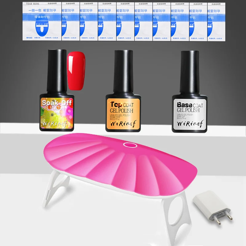 WiRinef 3 вида сушилки для ногтей УФ светодиодный светильник полный комплект инструментов для маникюра подходит для ногтей начинающих дизайн ногтей скидка комплект - Цвет: S4301 nail gel set