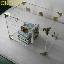 Прозрачный акриловый сундук ONELUX для хранения, журнальный столик Lucite Trunk-2 варианта цвета для металлического декора
