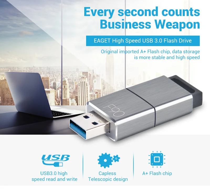 Eaget F90 USB3.0 USB флеш-накопитель 16 ГБ 32 ГБ 64 Гб 128 ГБ 256 Гб металлический мини-накопитель карта памяти USB 3,0 флэш-диск