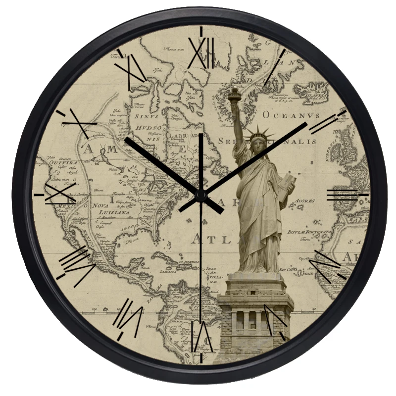 Часы World Time Zone фирменные часы для отеля Lobby Roma NO. карта Places of Interest сверхтихие