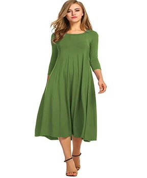 

New Women Dress Brief 2018 Casual Long Sleeve Pullover Loose Robe Cotton Women Soft Dresses Large Swing Fashion vestido longo #V