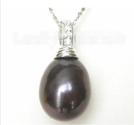 

Shipping >>>>>GENUINE PEAR 16MM BLACK SOUTH SEA TAHITIAN PEARL PENDANT NECKLACE 925