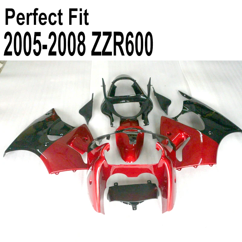 Комплект обтекателей для Kawasaki ZZR600 zz r600 2005 2006 2007 05 06 07 08|fairing kit|kawasaki fairing kitszzr600 kit |