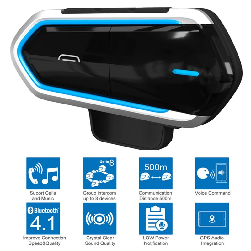 

Durable Motorcycle Headset Practical Comfortable High-power 10 hours Wireless
