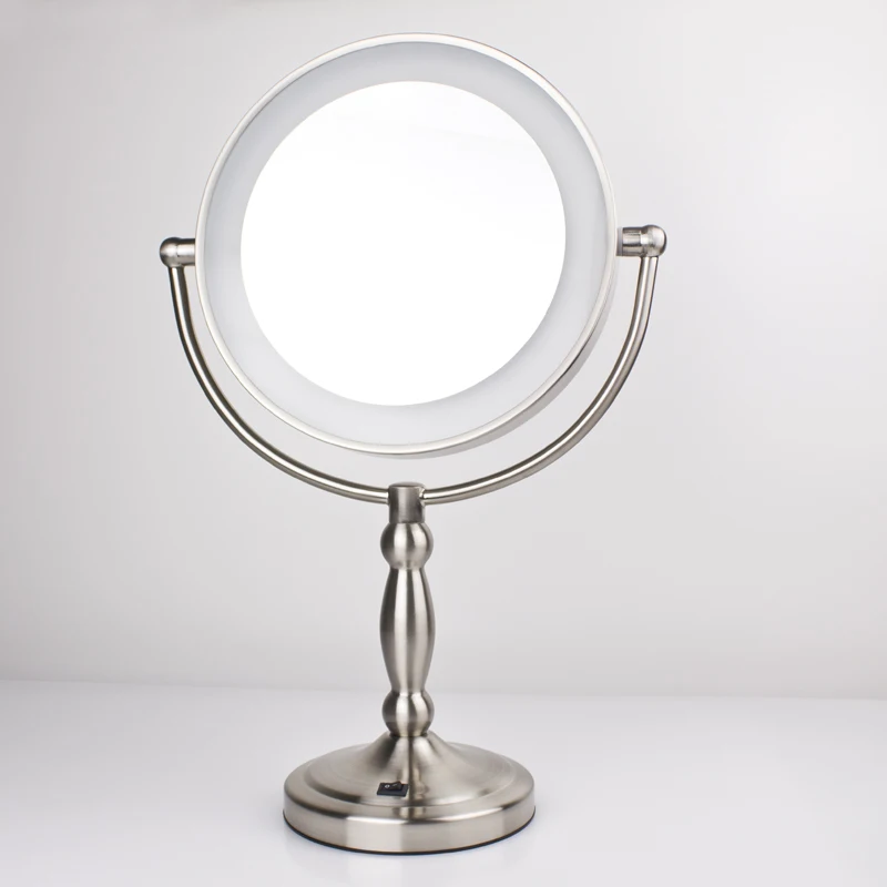 

Enlarge led mirror with light 9 inch Large cosmetic mirror desktop makeup mirror 9903