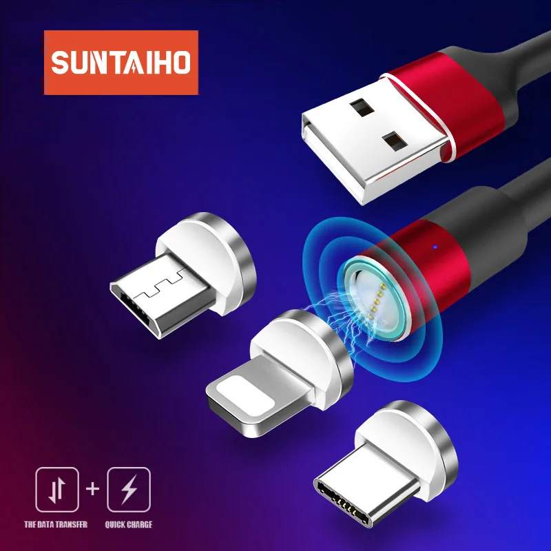 

Suntaiho Magnetic USB Cable for iPhone XR XS Max X 8 7 6 1.2M Fast Charging Micro usb Type-C Magnet Charger For huawei xiaomi