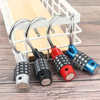 

4 Dial U Type Digit Metal Password Lock Gym Code Lock Padlock Portable Locker Lock Code Lock steel bracket durable and safe