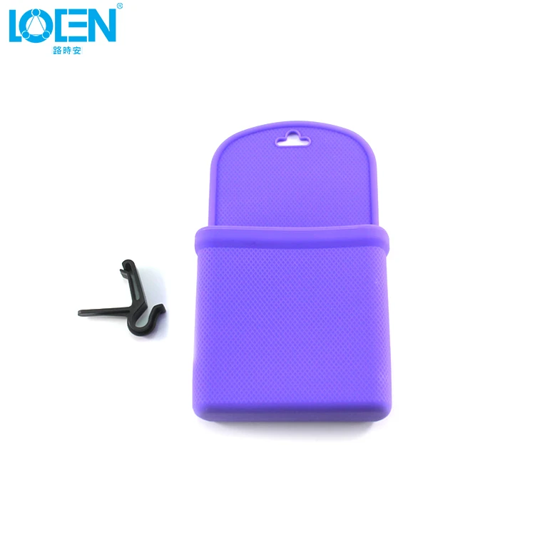 LOEN 1 шт. силикагель водонепроницаемый автомобильный воздушный выход подвесной телефон сумка Кошелек для монет, сумочка портативный ящик для хранения Органайзер сумка - Название цвета: Фиолетовый