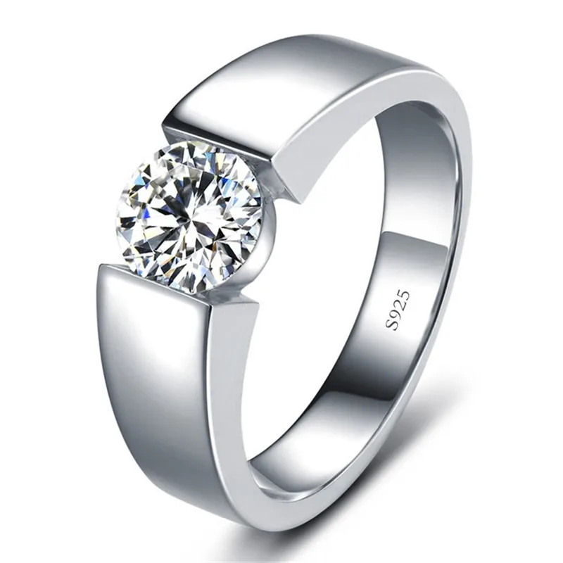 Choucong Solitaire Lovers Promise Ring 925 пробы серебро AAAAA cz обручальное кольцо кольца для мужчин и женщин вечерние ювелирные изделия