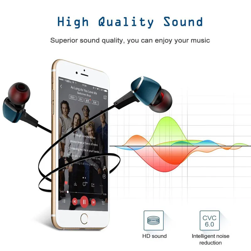 

Newest KAPCICE T11 Wireless Headphone Bluetooth Earphone Fone de ouvido For Phone Neckband Ecouteur Auriculares Bluetooth V4.2