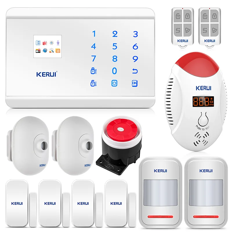 KERUI 8218 г 1 7 дюймов TFT сенсорный экран Главная охранной сигнализации системы GSM PSTN с