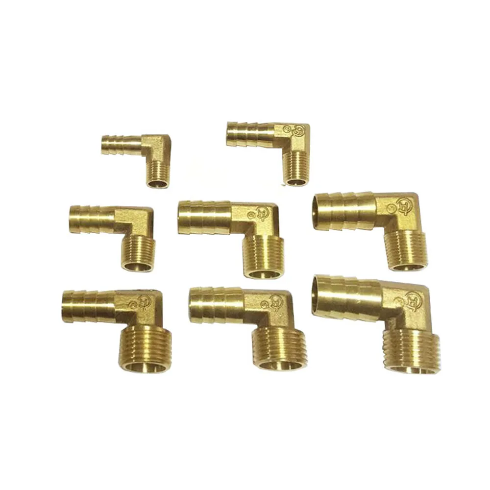 

1PC 1/8" 1/4" 3/8" 1/2" 3/4" BSP Outside Wire Brass Hose Barb Fitting Elbow with 6/8/10/12/14/16/19mm Male Thread Size