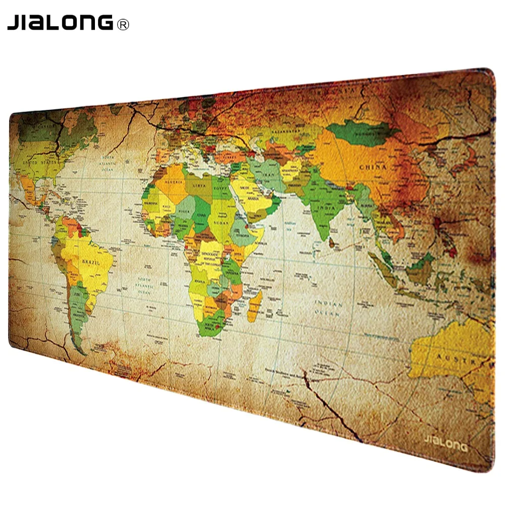 Коврик для мыши JIALONG World Map игровой большой размер XL резиновый компьютерный коврик