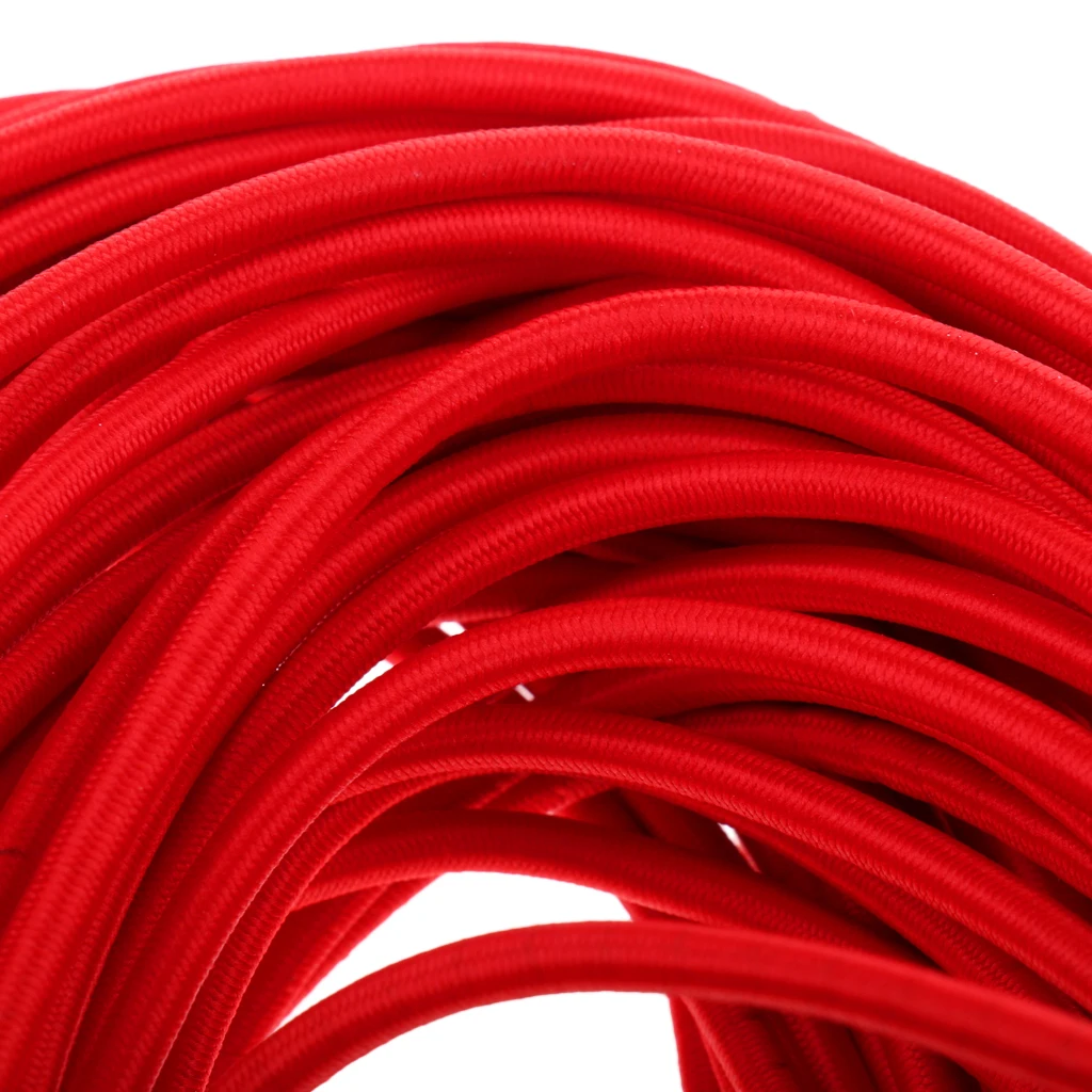6mm Red Strong Elastic Bungee Rope Shock Cord Stretch String Tie Down Roof Rack Tent Kayak Boat Bag Luggage DIY Craft UV Stable 