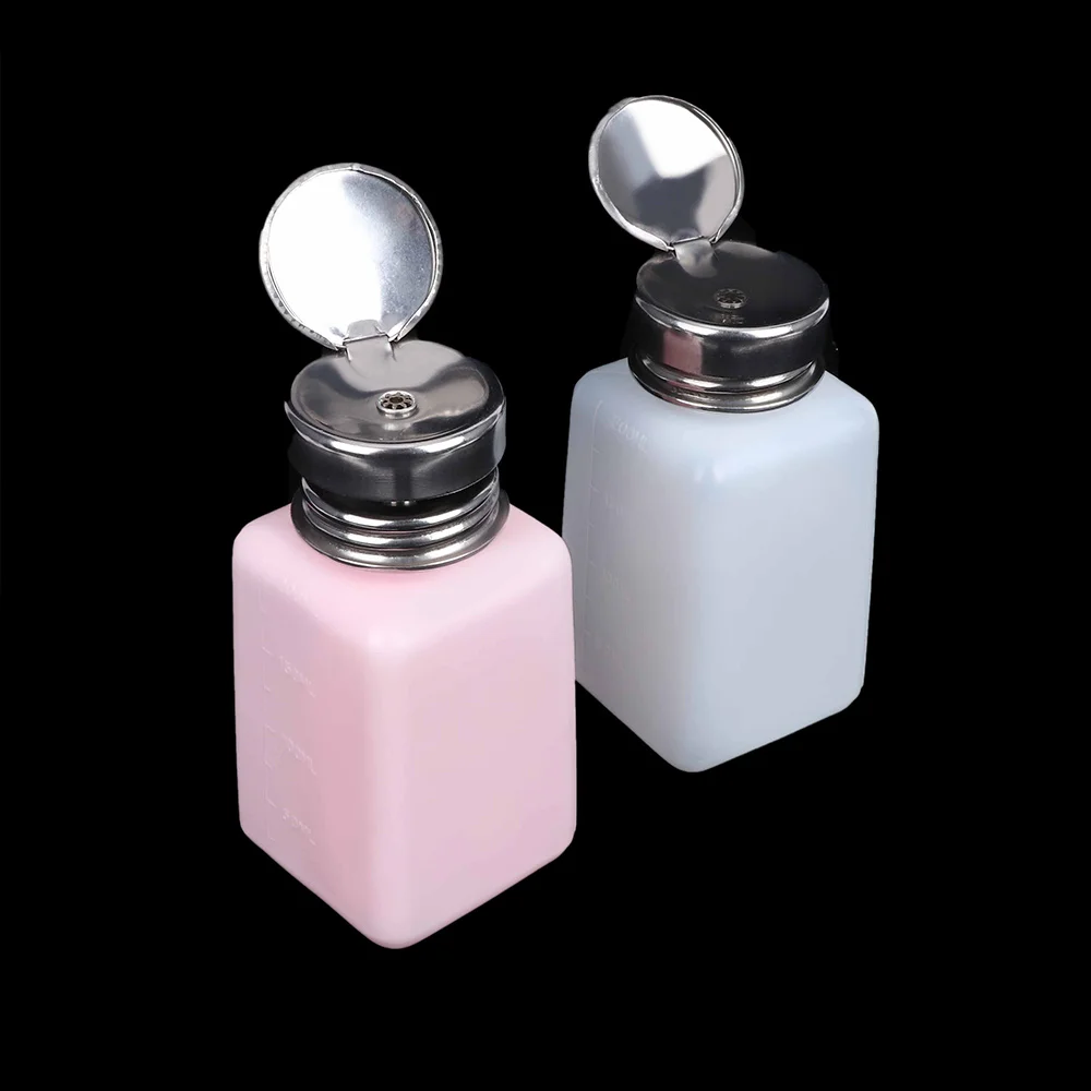 

200ML Liquid Alcohol Pump Nail Gel Polish Cleaner Bottle Manicure Tools Portable Anti-static Polish Remover Press Empty Bottle