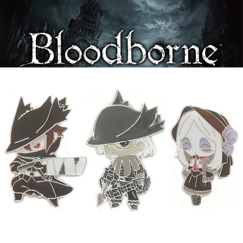 Game Bloodborne Cosplay Props Enamel Badge Broochs Hunters Ludwig Maria Blood Source Doll Figure