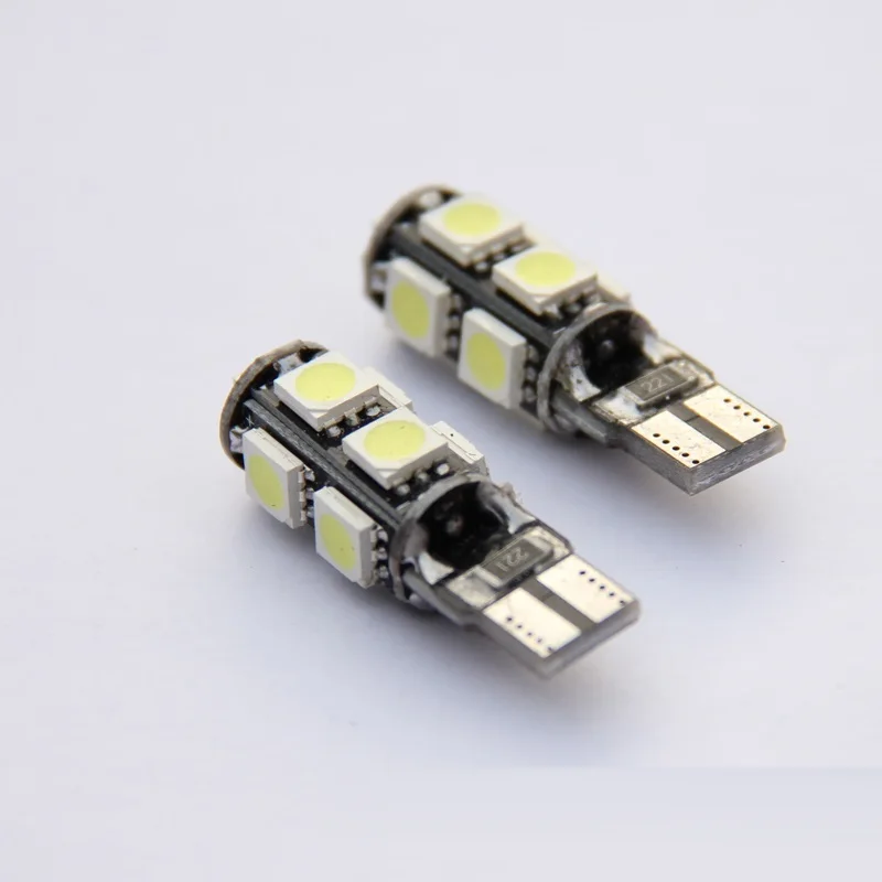 100 шт. canbus T10 9SMD 5050 автомобиля 194 168 192 W5W 9 светодиодный s светодиодная лампа для авто лампы лампа с клиновидным цоколем T10 Внутреннее освещение