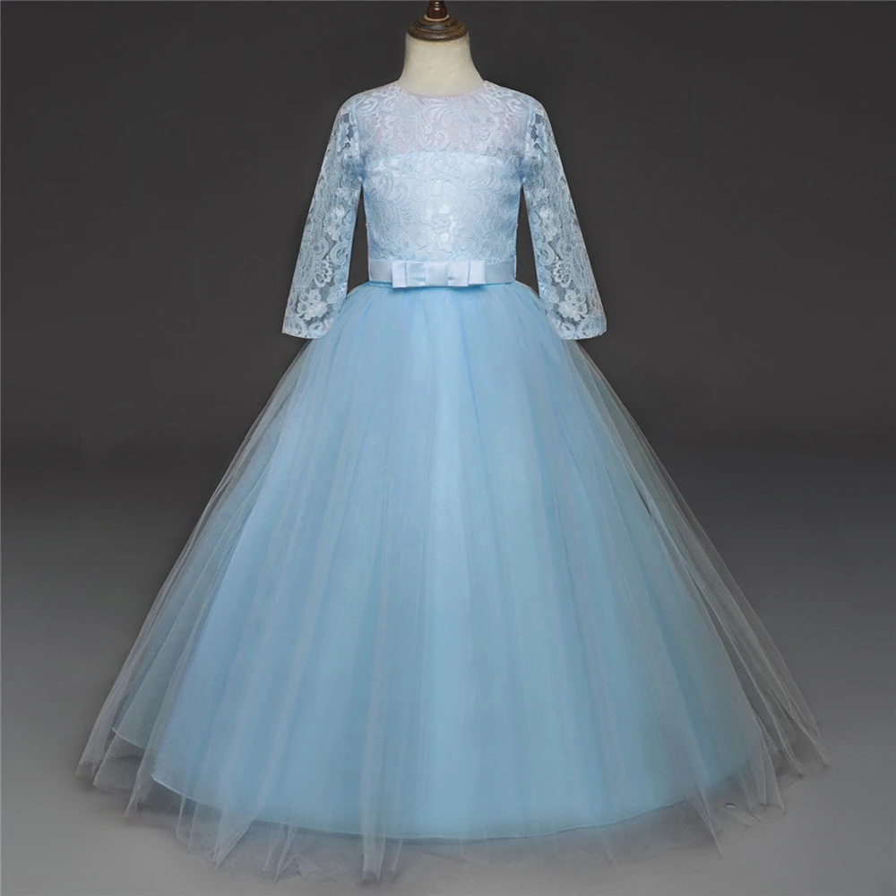 High Quality Lace Princess Dress Girl Wedding Gown Long Party Kids Dresses For Girls 2018 New Autumn Winter Children Costumes (9)
