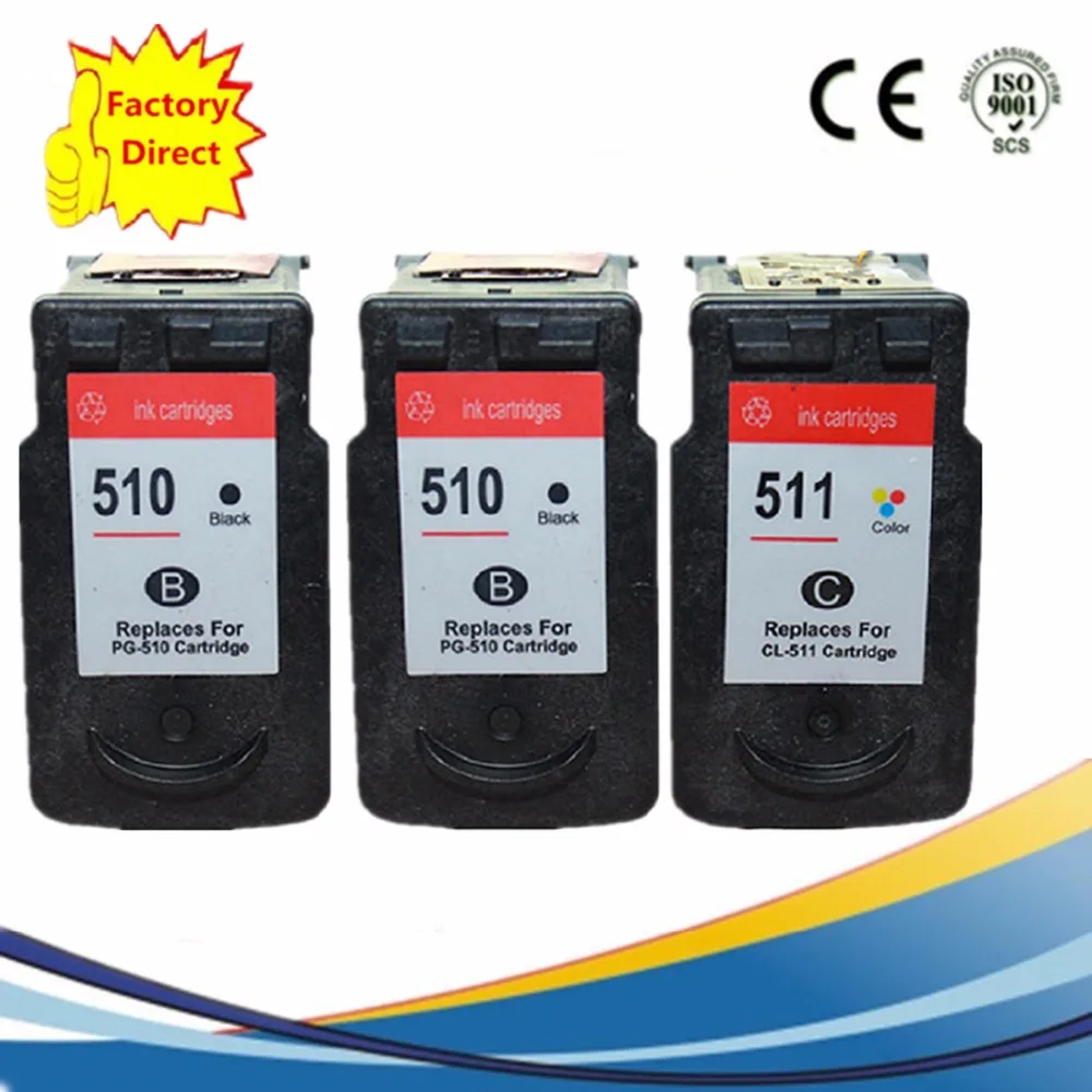 

PG-510 XL PG510 PG 510 CL-511 CL511 CL 511 Ink Cartridges Remanufactured Pixma IP2700 IP2702 MP240 MP250 MP252 MP260