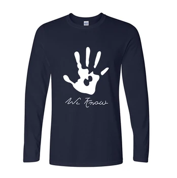 

2019 autumn summer New Skyrim Dark Brotherhood We Know Hand T Shirt man Tshirts Mens Casual long sleeve t shirts brand shirts