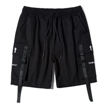 Летние мужские шорты для отдыха хип-хоп до колена, комбинезоны, пляжные шорты со множеством карманов, армейские зеленые черные повседневные шорты-карго для мужчин