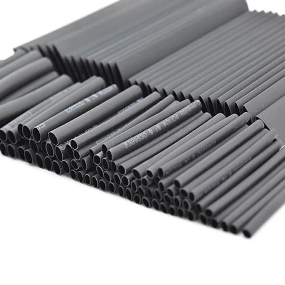 

127Pcs Black Glue Weatherproof Heat Shrink Sleeving Tube Assortment Kits Set Polyolefin Shrinkable For Cables Tubing