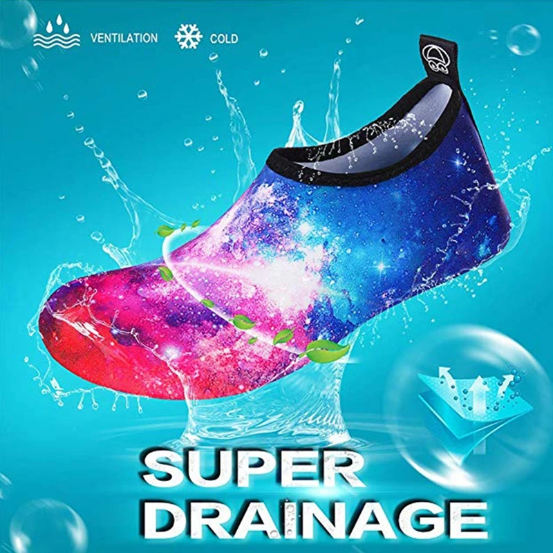 جديد الشاطئ التجفيف السريع أحذية المنبع الأحذية الطباعة تنفس مرنة عدم الانزلاق الرجال والنساء في الهواء الطلق أحذية الشاطئ