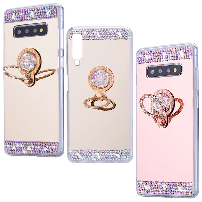 Mirror Glitter Crystal For Samsung Galaxy S10 plus case Soft Silicone Armor A50 S10e Phone back Cover | Мобильные телефоны и
