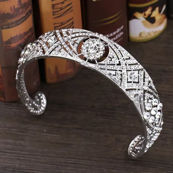 

Fashion Shiny Rhinestone Crystal Bride Princess Wedding Tiara Crown Noiva Diadem Women Head Pieces Hair Jewelry Accessories SL