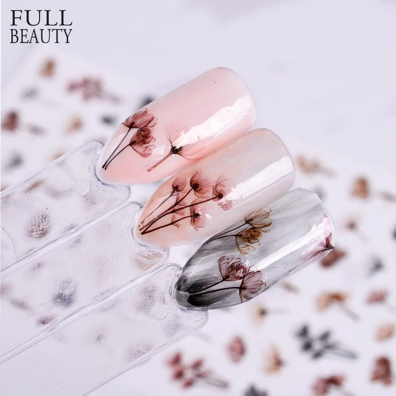 

Full Beauty 1pcs 3D Embossed Nail Sticker Flower Adhesive DIY Manicure Slider Nail Art Tips Decorations Decals CHF