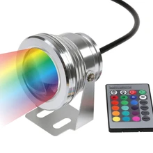 Светодиодный RGB светильник под водой светильник-фонтан водонепроницаемый IP67 10 Вт AC/DC12V Пруд бассейн лампа 16 изменение цвета+ 24key ИК пульт дистанционного управления