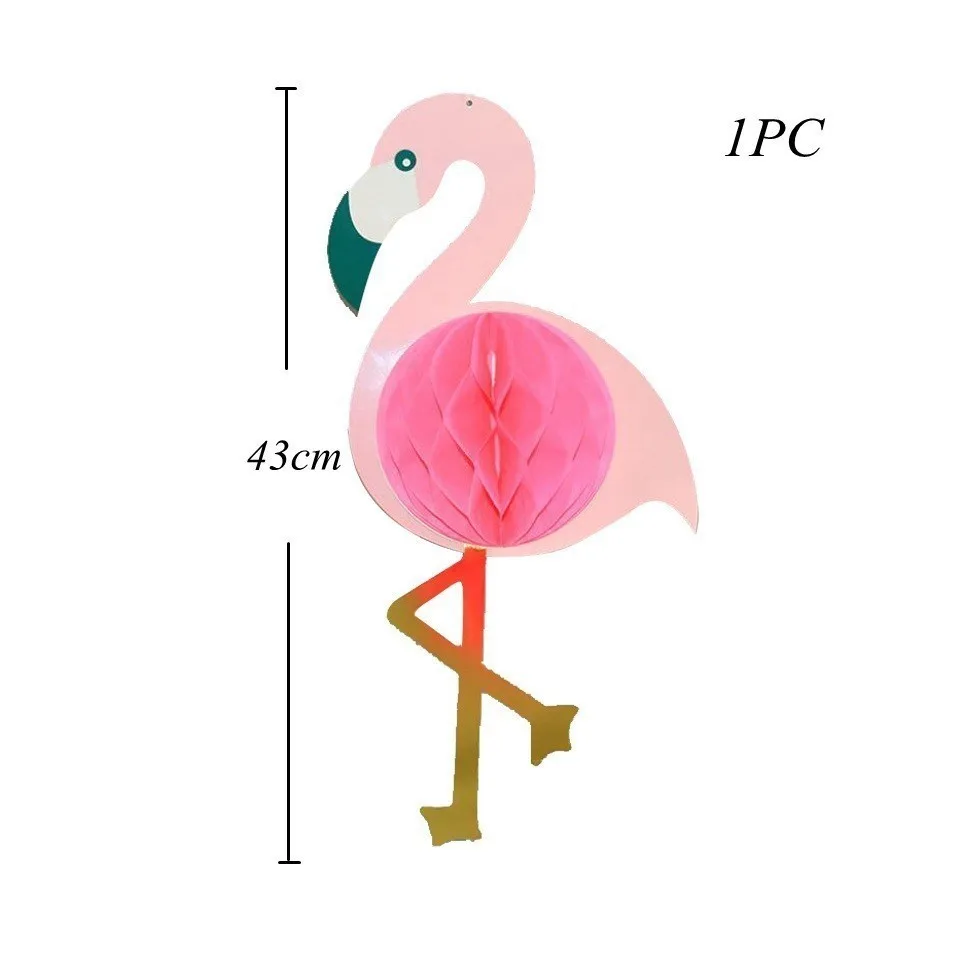 1 PC Flamingo Pompom 1 компл. Фламинго серии одноразовая посуда бумажная настольная декоративная пластина/баннер Тема Свадьба День рождения Летняя Вечеринка украшения принадлежности - Цвет: 1 PC Flamingo Pompom